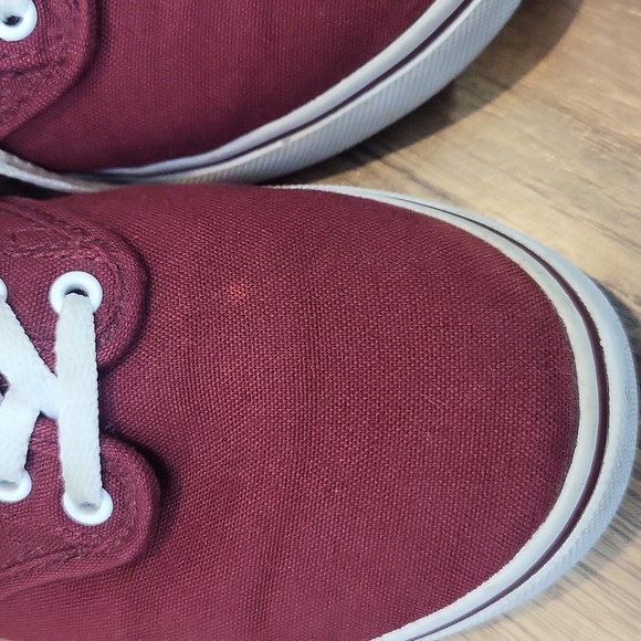 VANS Off the Wall Burgandy Red Lace Up Tennis Shoe Sneaker - Picture 7 of 11